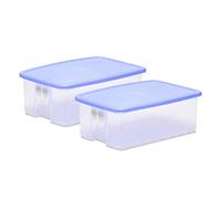 Tupperware Plastic Fruits And Vegetables Storer - 1.6 Litre, 2 Pieces, Blue