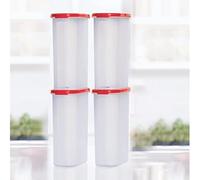 tupperware Plastic Grocery Container 2.3 L Pack of 4 (Red)