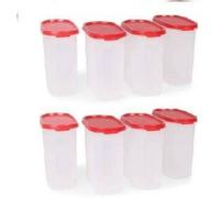 Tupperware Polypropylene Grocery Container 1700 ml Pack of 8 (Multicolor)