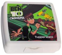 Tupperware Sandwich Box Storage Box Lunch Box Square with Hinge and Lock (White Ben 10)
