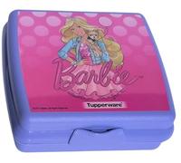 Tupperware Sandwich Box Storage Box Square with Hinge and Lock (Lilac with Barbie Motif)