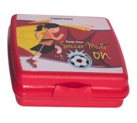 Tupperware Sandwich Box Storage Box Square with Hinge and Lock (Red with Football Motif)