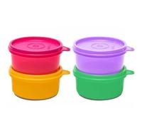 Tupperware Set of 4 Tropical Spill Proof Plastic Bowls, Multicoloured, 210 ml