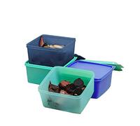 Tupperware Square Refrigerator Container Keep Tab 1.2L 4 pc (color may vary)