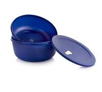 Tupperware Store Serve & Go CrystalWave Bowl with Colander and Vent, Prep, Fridge and Reheat Meals, Dishwasher and Microwave safe, BPA Free (3.8 L/16 Cups)