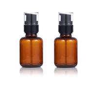 TUPSYBL 2 Pcs 120ml 4oz Amber Plastic Travel Bottles with Lotion Pump, UV Resistant, Multipurpose, Leakproof