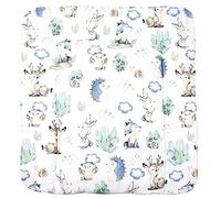 TupTam Baby Changing Mat Softly Padded Patterned, Roe Deer/Hedgehog, 75 x 85 cm