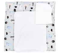 TupTam Baby Changing Mat with 2 Removable Terry Cloths, Deer/Hedgehog/Grey, 70 x 70 cm