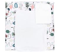 TupTam Baby Changing Mat with 2 Removable Terry Cloths, Hedgehog in The Forest/Mint, 75 x 85 cm