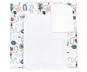 TupTam Baby Changing Mat with 2 Removable Terry Cloths, Hedgehog in the Forest/Mint, 75 x 85 cm