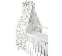 TupTam Baby Cot Canopy with Crown and Bow, Wild Animals, ca. 160x240 cm