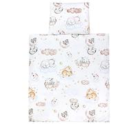 TupTam Baby Crib Pram Bedding Set Duvet Pillow - 4 pieces, Animals on clouds, 80x80 cm