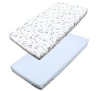 TupTam baby fitted sheet children fitted sheet for baby bed cot pack of 2, Air Balloon Blue, 60 x 120 cm
