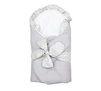 TupTam Baby Swaddle Blanket Padded Wrap with Deco Bow, Gray, 70 x 70 cm