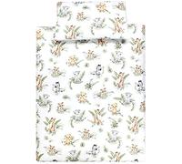 TupTam children's bedding set baby bedding duvet cover 100 x 135 120 x 90 pillowcase 40 x 60 boys girls 2-piece, Safari/Lion/Brown/Leaves/Green, 135x100 cm
