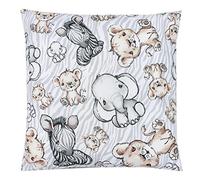 TupTam Children's Decorative Pillow Case Double Sided Design, Safari/Gray, 80 x 80 cm