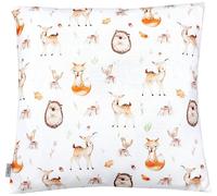 TupTam Children's Pillow Case with Decorative Patterns Pillows for Baby and Kids Room, Forest animals/hedgehogs/deer, 40 x 40 cm