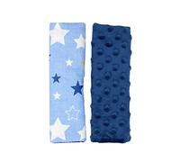 TupTam Children's Seat Belt Cover Neck Pad - Pack of 2, Stars Dark Blue/Blue