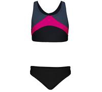 TupTam Girls' Two-Piece Swimsuit - Sporty Design and Ultimate Comfort, Black/Graphite/Amaranth, 146