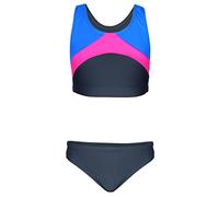 TupTam Girls' Two-Piece Swimsuit - Sporty Design and Ultimate Comfort, Graphite/Blue/Light Pink, 140