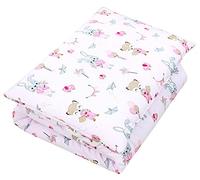 TupTam Kids Patterned Duvet Set All Season Duvet Pillow Flat 2pcs., Fox/Rabbit/Pink, 135x100 cm
