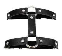 TUPWELY Black Garters Leather Thigh Harness Leg Ring Halloween Body Chain Punk Gothic Rave Accessories for Women and Girls