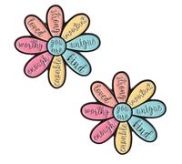 TUPWELY Flower Enamel Pins, 2Pcs Motivational Lapel Brooches Pin for Women