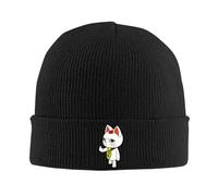 TUQIAAM Unisex Anime Dandadan Turbo Granny Hats Autumn Winter Skullies Hats Baggy Caps Female Male Acrylic Knit Hat Black