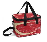 Tur-Key Vintage Flag Insulated Lunch Bag with Shoulder Strap Leakproof Lunchbox Reusable Picnic Cool Tote Bags