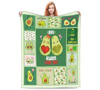 Turamurra Avocado Blanket Cute Green Cartoon Fruits Avocado Flannel Throw Blanket for Girls Boys Kids Super Soft Warm Blanket for Bed Sofa Couch Foldable All Seasons 50"x40"