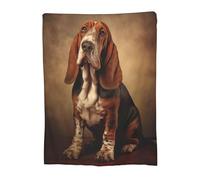 Turamurra Basset Hound Blanket Dog Decor Throw Blanket Super Warm Soft Plush Lightweight Flannel Cute Basset Hound Animal Blanket Gifts for Girls Boys Kids Women for Couch Bed 80"X60"