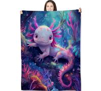 Turamurra Cute Axolotl Blanket Gifts for Adults and Kids Axolotls Throw Blankets for Bed Room Couch Soft Lightweight Warm Cozy Throws Decor 50x60in