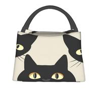 Turamurra Cute Black Cat Lunch Bag for Women, Girls, Kids, Reusable Insulated Lunch Box for Work, Office, Picnic, Travel, School, Gifts