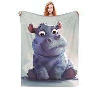 Turamurra Cute Hippo Blanket Gifts for Kids Girls Boys Soft Warm Lightweight Cozy Cartoon Animal Throw Blankets for Bed Sofa Living Room Couch Home Decor 50"x60"