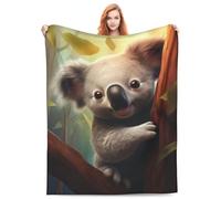 Turamurra Cute Koala Blanket Gifts for Kids Adults Soft Warm Lightweight Cozy Animal Koala Bear Throw Blankets for Couch Bedroom Sofa Living Room Decor 50x60in
