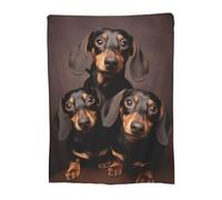 Turamurra Dachshund Blanket - Soft Warm Flannel Throw for Dog Lovers - Wiener Dog Fuzzy Blanket - Gifts for Women, Girls, Kids, Adults - Couch, Bed, Chair, Sofa - Valentine's Day Decor 50"x 60"