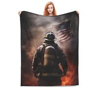 Turamurra Firefighter Blanket Fireman Birthday Gifts for Men Fire Fighter Hero Fire Blanket Soft Fuzzy Warm Plush Flannel Throw Blankets for Sofa Couch Bed Home Decor 80"X60"