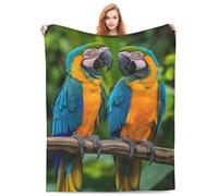 Turamurra Parrot Blanket Gifts for Kids Adults Soft Warm Lightweight Cozy Tropical Macaw Bird Throw Blankets for Bed Sofa Living Room Couch Home Decor 50"x60"