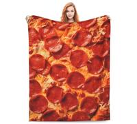 Turamurra Pizza Blanket - Realistic Soft Pepperoni Pizzas, Funny Gifts for Kids & Adults, 50"x60"