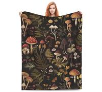 Turamurra Retro Mushroom Blanket Gifts for Women Girls Kids Soft Warm Lightweight Cozy Fairy Forest Flowers Plants Throw Blankets for Bed Sofa Living Room Couch Home Decor 50"x60"
