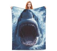 Turamurra Shark Blanket Gifts for Girls Boys Kids Adults Soft Warm Lightweight Cozy Ocean Theme Throw Blankets for Bed Sofa Living Room Couch Home Decor 50"x60"
