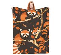 Turamurra Throw Blanket for Kids - Soft, Warm, Lightweight and Comfortable for Girls, Boys, Red Panda Pattern, for Bed, Couch, Home Decor - 50"x60"