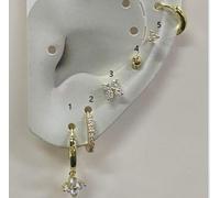 Turandoss 7 Pairs Gold Flat Back Stud Hoops Earrings Set for Women, Hypoallergenic 14K Gold Plated Helix Piercing Jewellery Small Huggie Hoop Earrings Drop Dangle Earring Cartilage Earring Stack