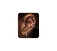 Turandoss 8 Pairs Hoop Earrings Set for Women, Silver Plated Hypoallergenic Stud Hoops Earrings for Women Helix Huggie Cubic Zirconia Earring Cartilage Earring Stack Piercing Jewellery