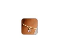 Turandoss Amethyst Bracelet for Women - 14K Gold Plated Cross Bead Bracelet Stretch Bracelets for Womens February Birthstone Gifts for Women Mum Teenage Girls Jewellery Birthday Gifts