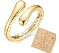 Turandoss Birthday Gifts for Women Girls - Chunky Adjustable Rings