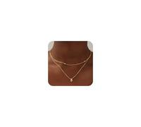 Turandoss Cursive Initial Necklaces for Women Girls, Dainty 14K Gold Plated Letter Initial B Necklace Stack wedding Gifts for Women Girls Jewelry Trendy