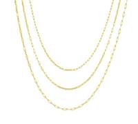 Turandoss Gold Chains for Women, Dainty 14K Gold Plated Chain Necklace Stack Cuban Adjustable Layering Choker Necklace Lip Link Chain Necklaces for Women Teen Girls Jewellery Gifts