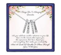 Turandoss Silver Necklaces for Women, Birthday Gifts for Women | 30th 40th 50th 60th 70th Birthday Gifts for Women, 3 4 5 6 7 Decade Circles Necklaces, Female Birthday Gifts for Mum Wife