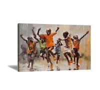 Turaranusy Black Children African Kids Play Poster - African American Canvas Wall Art for Living Room & Bedroom Decoration (16x24 In Unframed)